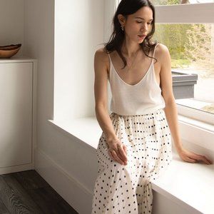 COPY - NWOT OAK + FORT Polka Dot Midi Skirt